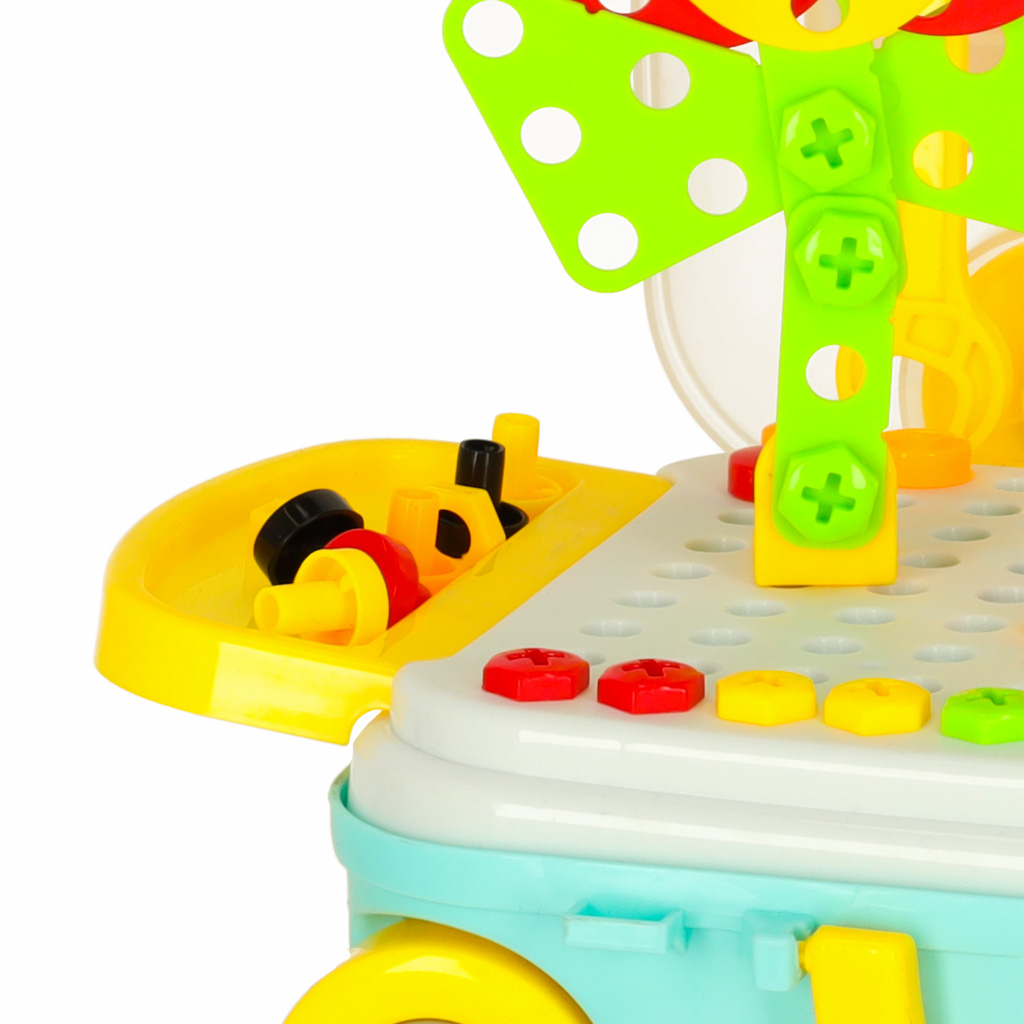 Wkrętarka wiertarka śrubki klocki konstrukcyjne zestaw majsterkowicza walizka 258 elementów - obrazek 7