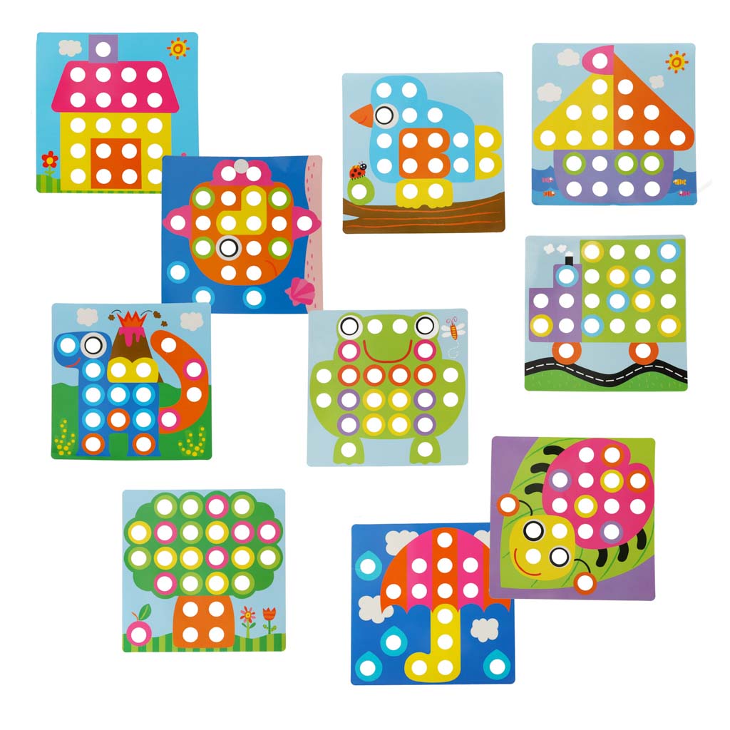 Układanka edukacyjna Guzikowa Mozaika trening ręki 57el. - obrazek 6