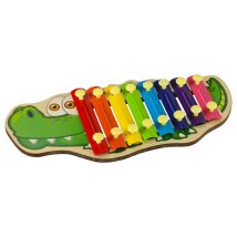 Cymbałki drewniane kolorowe dla dzieci szkolne edukacyjne pałki pałeczki krokodyl