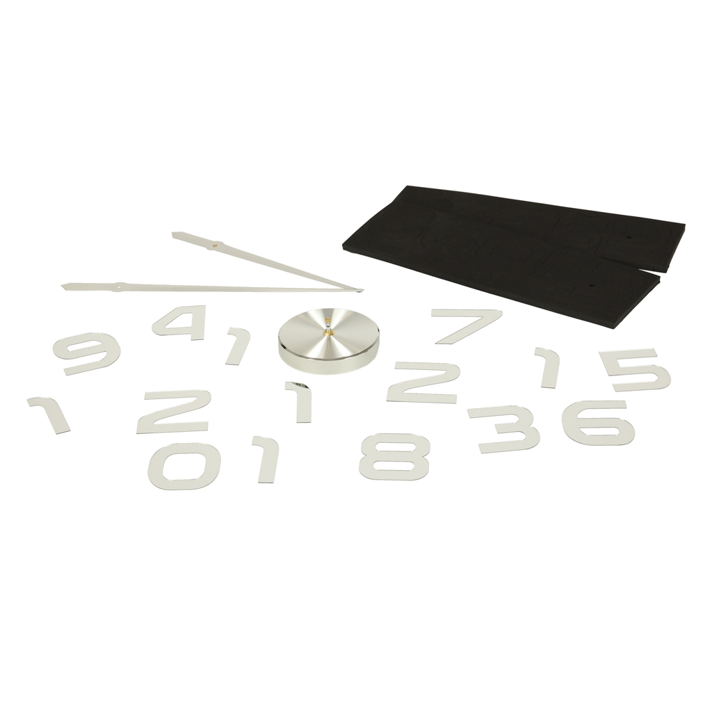 Zegar ścienny naklejany na ścianę 3D lustrzany DIY duży nowoczesny 80-120cm XL - obrazek 4