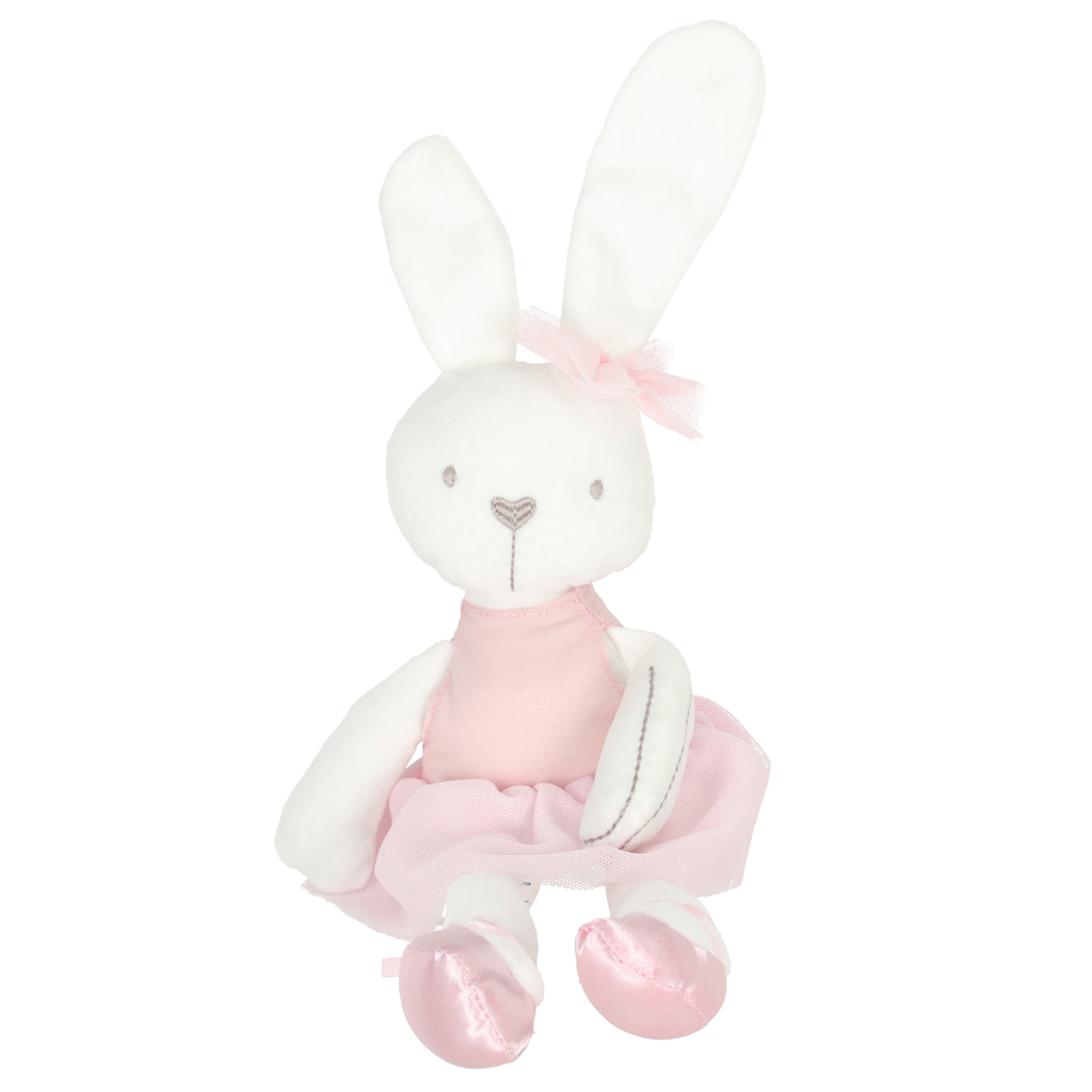 Maskotka pluszowa pluszak przytulanka królik zajączek w różowej sukience 42cm - obrazek 3