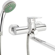 Bateria umywalkowo-wannowa ścienna z zestawem prysznicowym BUT_057M 5907650826361