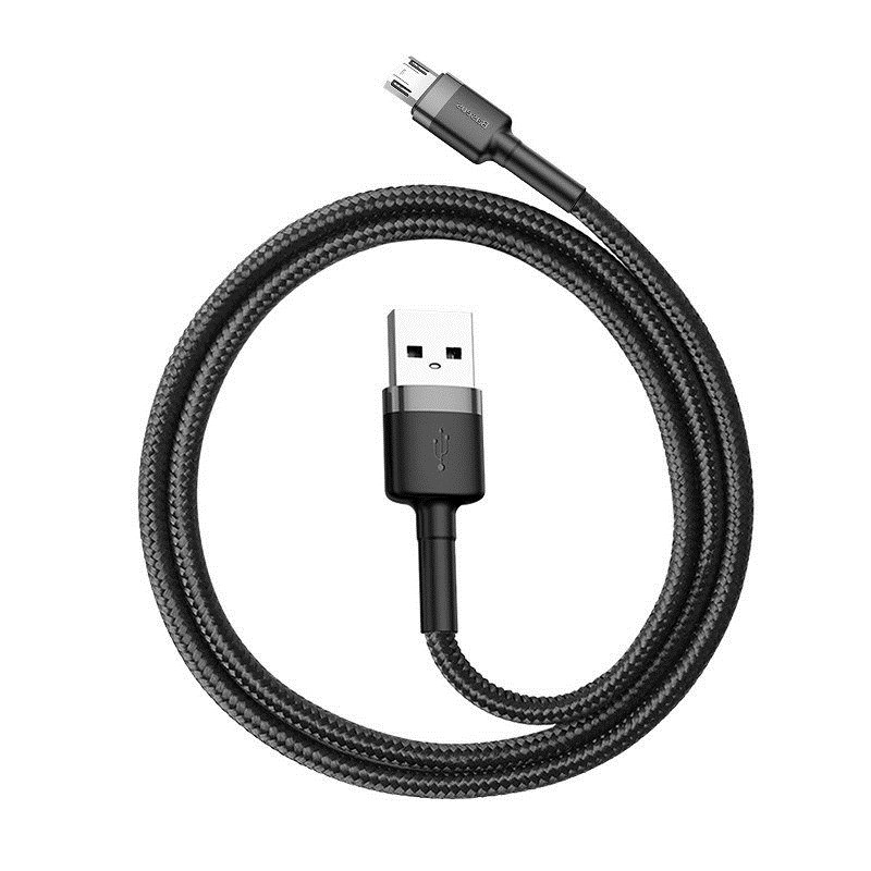 Kabel Baseus cafule CAMKLF-BG1 (USB M - Micro USB M; 1m; kolor szaro-czarny) - obrazek 3