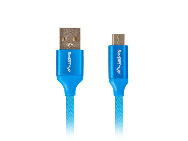 Kabel Lanberg Premium CA-USBM-20CU-0018-BL (USB 2.0 - Micro USB typu B ; 1,8m; kolor niebieski) - obrazek 3