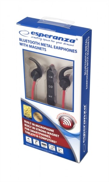 ESPERANZA SŁUCHAWKI DOUSZNE BLUETOOTH METALOWE CZARNE EH186K - obrazek 3
