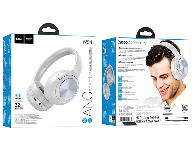 Słuchawki bezprzewodowe Hoco W54 Young ANC (szary) - obrazek 4