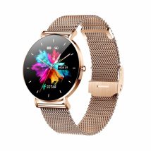 Smartwatch zegarek damski Manta Alexa AMOLED 43mm Złoty + Różowy pasek
