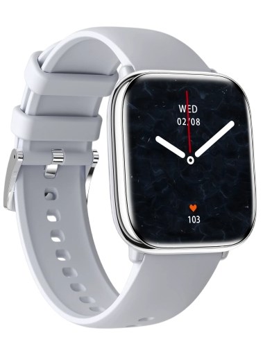 myPhone Zegarek Pastelowy | Inteligentny zegarek | Dioda AMOLED | 1,75" | Wodoodporny | Srebrnoszary