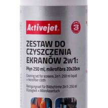 Activejet AOC-269 Zestaw do czyszczenia ekranów 2w1 250 ml., 20×20 cm
