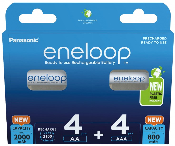 PANASONIC ENELOOP ZESTAW 4x AA 2000mAh + 4x AAA 800mAh