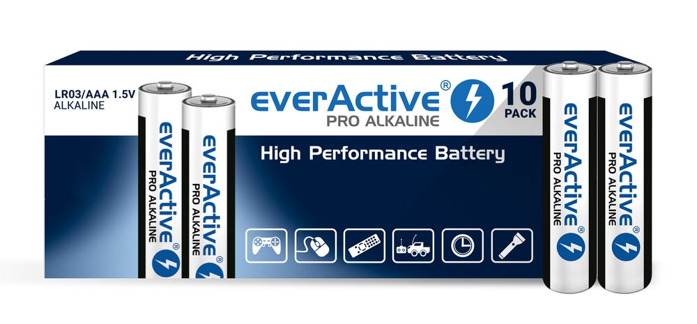 Zestaw baterii alkaliczne everActive LR0310PAK (x 10) - obrazek 3