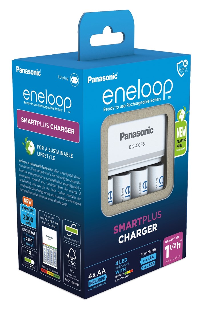 ŁADOWARKA PANASONIC SMARTPLUS + 4x AA ENELOOP 2000 mAh - obrazek 3