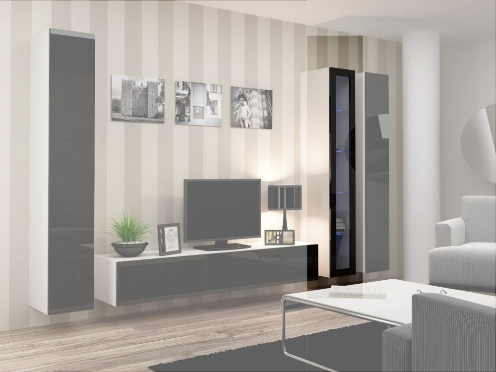 Witryna VIGO szkło'180' 180/40/30 biały/czarny poł - obrazek 3