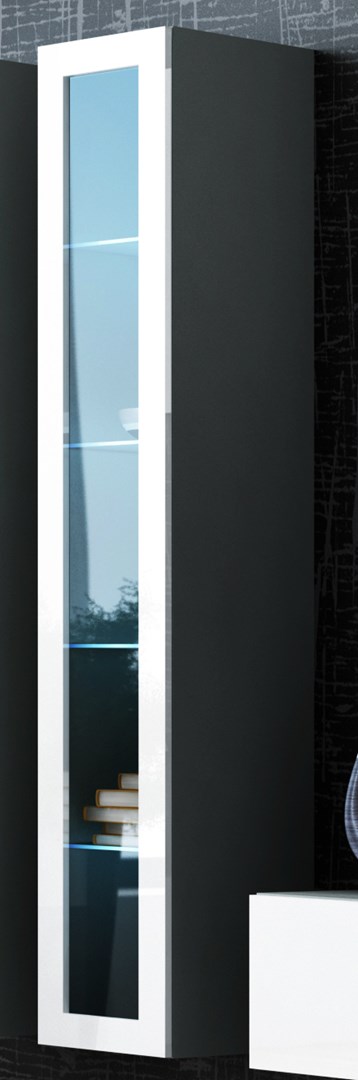 Witryna VIGO szkło'180' 180/40/30 szary/biały poł - obrazek 4