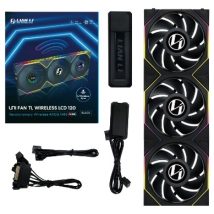 Lian Li UNI FAN TL Wireless LCD Lüfter, ARGB, PWM, 3er-Pack inkl. Controller – 120 mm, schwarz