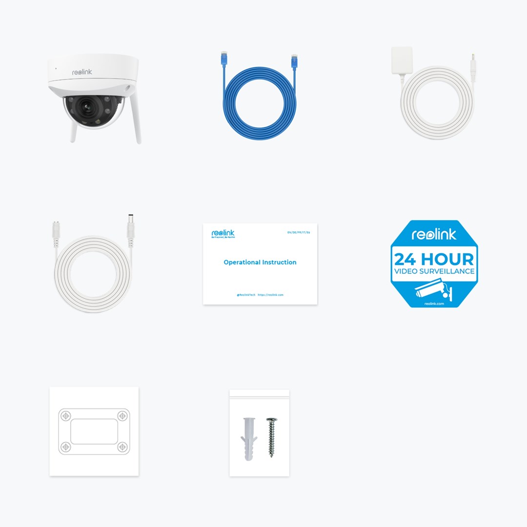 Reolink | Kamera wandaloodporna 4K Ultra HD IK10 | W437 | Kopuła | 8 MP | 2,7-13,5 mm | Stopień ochrony IP67 | H.265 | Micro SD, maks. 256 GB - obrazek 4