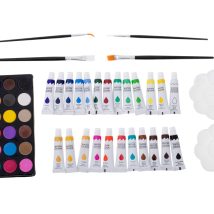 Zestaw plastyczny do malowania w walizce 145el różowy