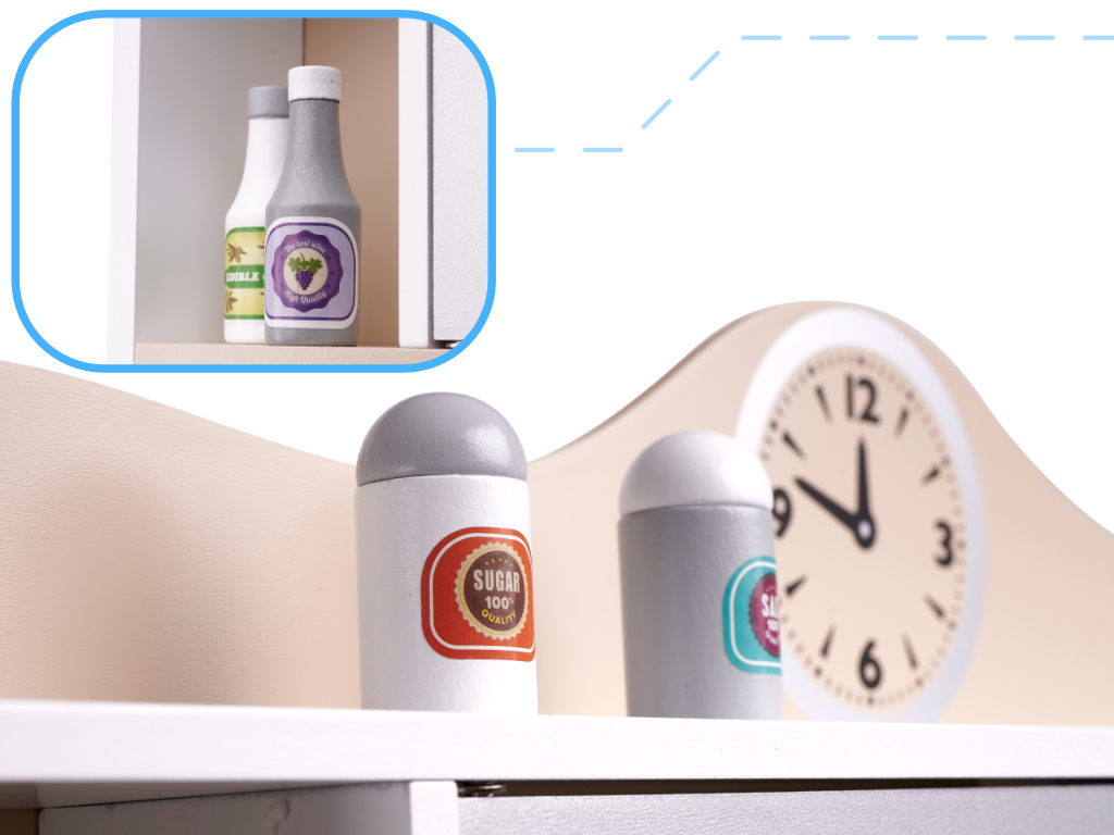 Kuchnia dla dzieci drewniana MDF LULILO KUKETO akcesoria 85cm - obrazek 5