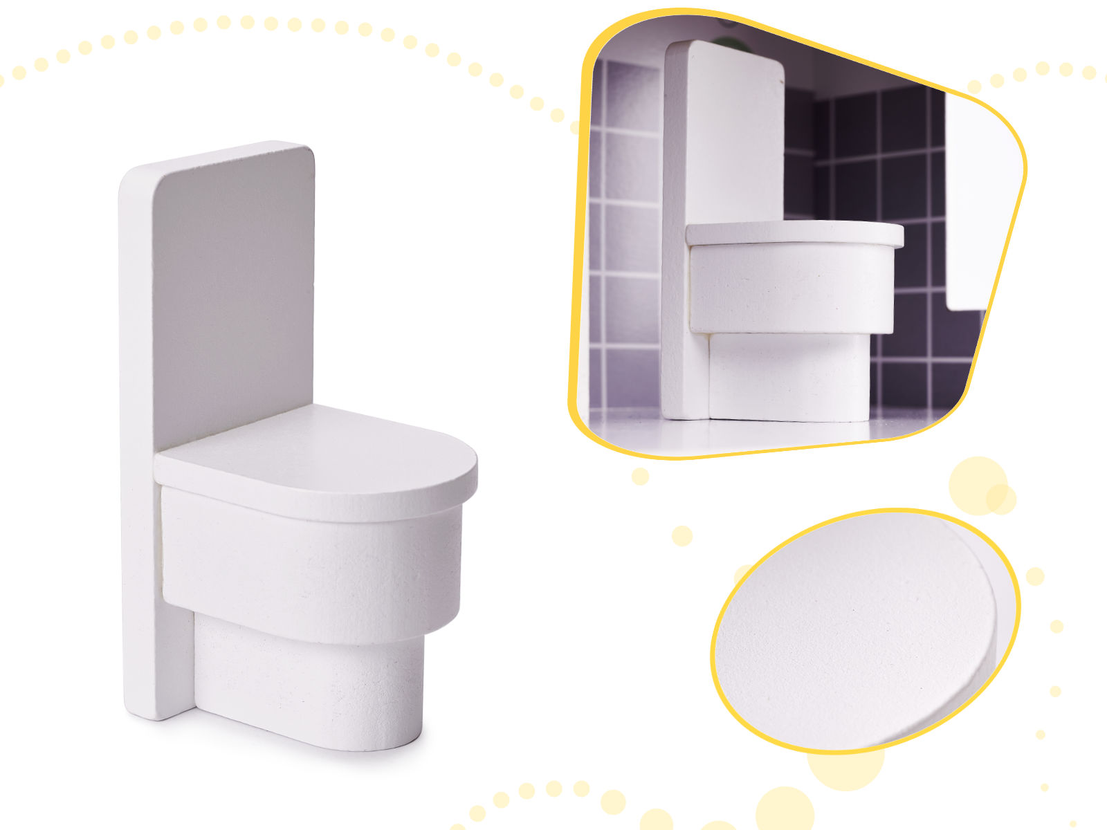 Domek dla lalek drewniany mebelki 70cm szary - obrazek 8