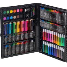 Zestaw do malowania dla dzieci artystyczny plastyczny pędzle kredki mazaki 168el + walizka