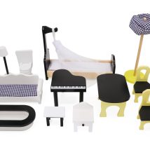 Domek dla lalek drewniany MDF mebelki 122cm XXL LED