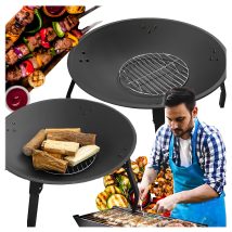 Palenisko Ogrodowe do Ogniska Brilla Kociołka Stalowe Czarne Duże 55 cm