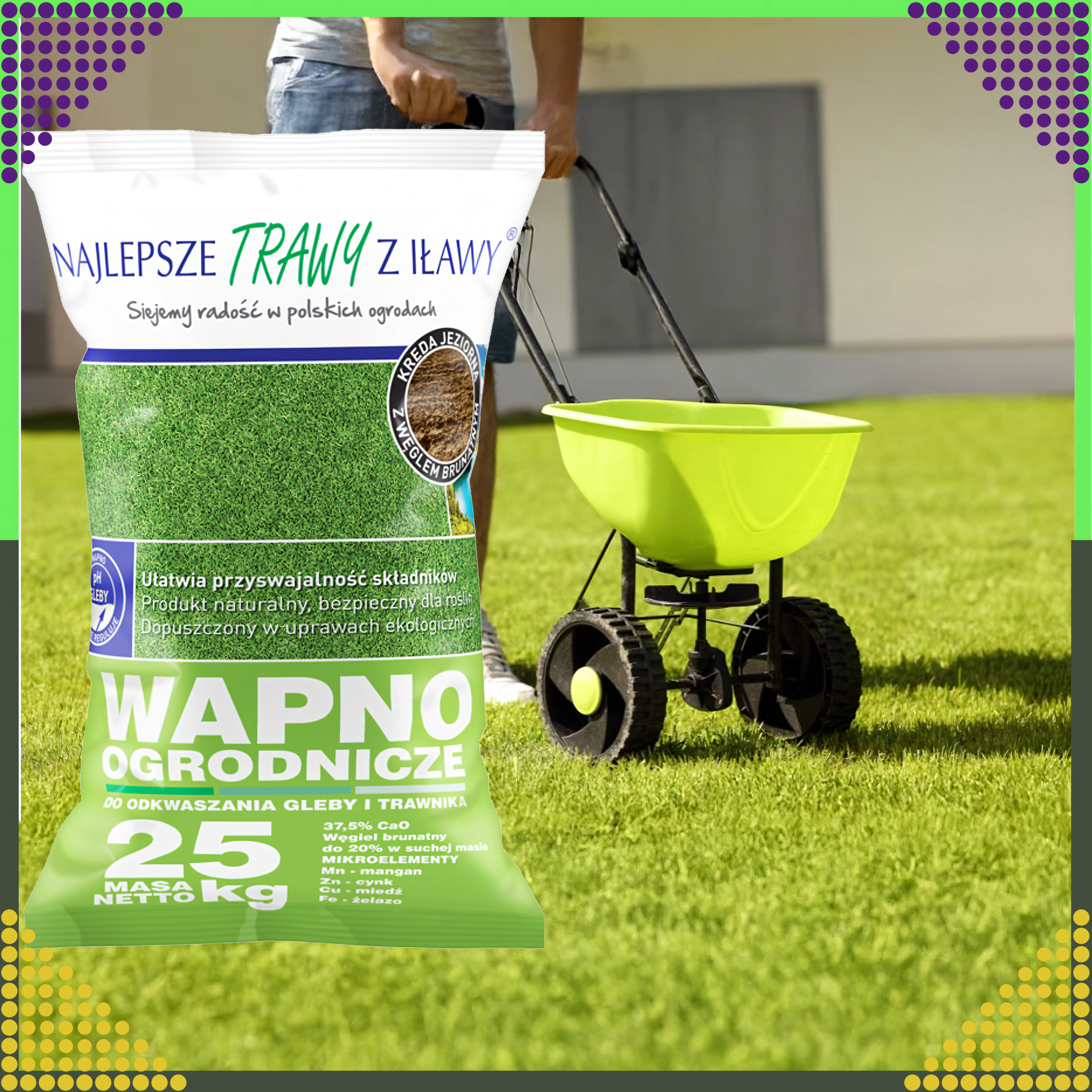 Premium wapno do odkwaszania gleby i trawnika nawóz ekologiczny worek 25kg - obrazek 3