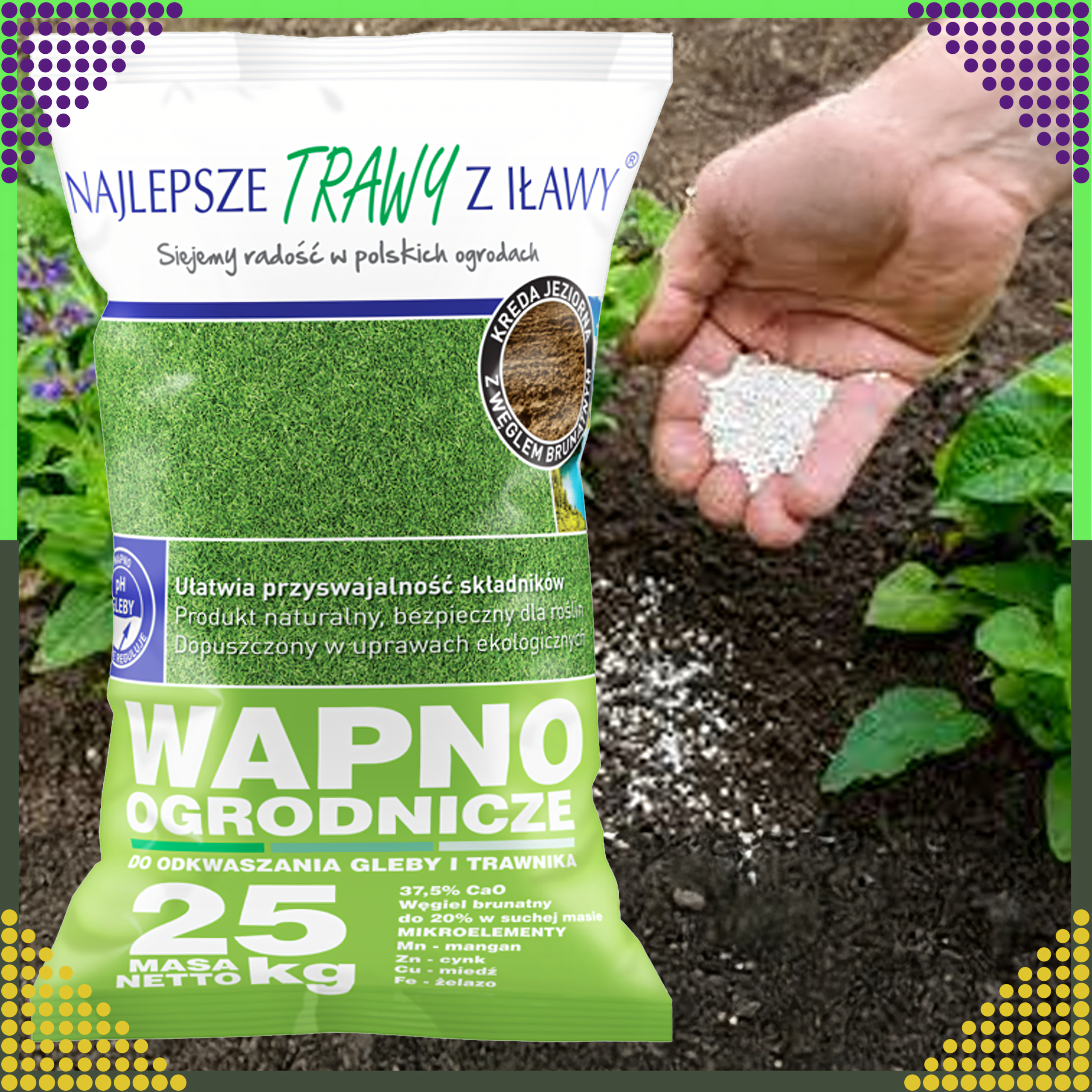 Premium wapno do odkwaszania gleby i trawnika nawóz ekologiczny worek 25kg - obrazek 9