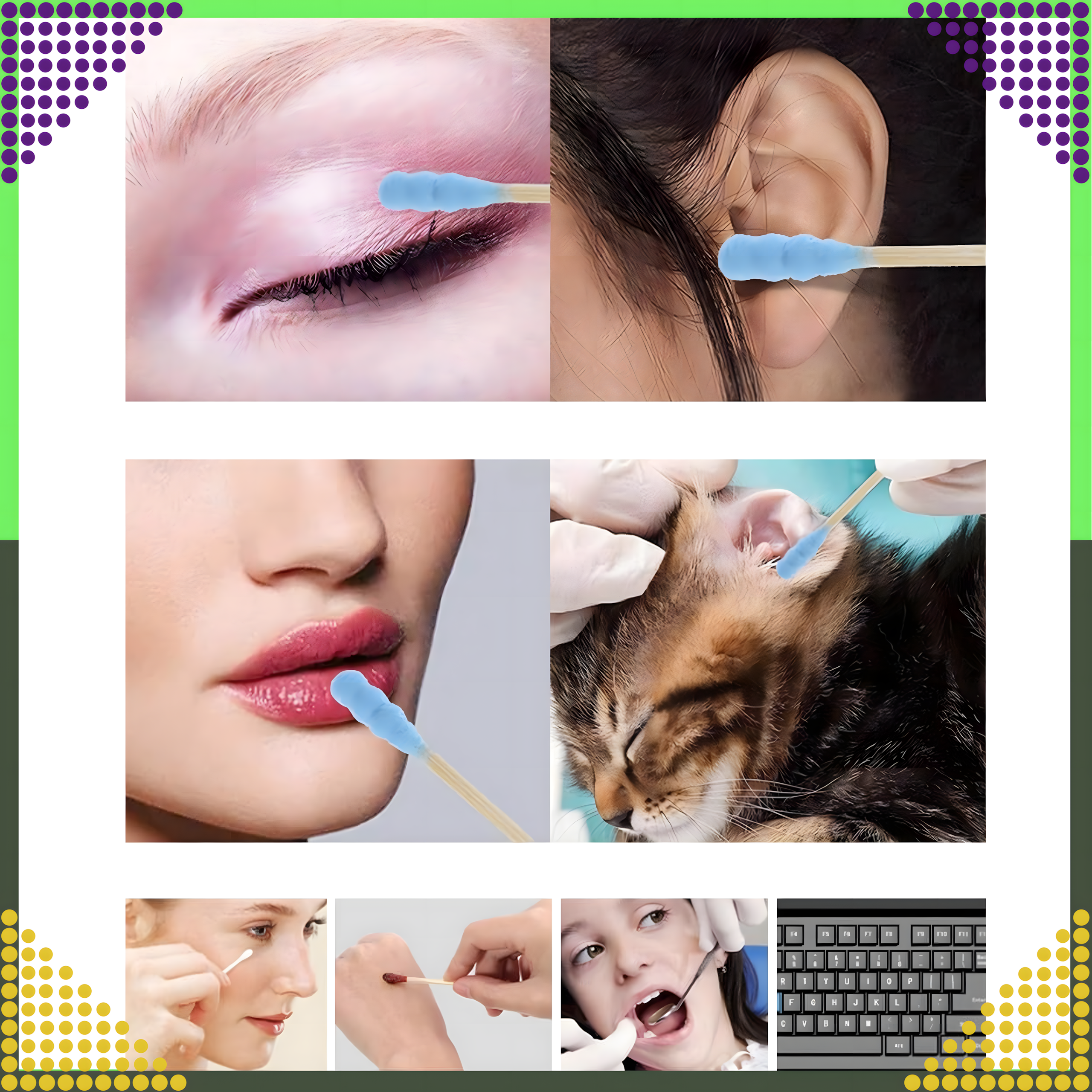 Patyczki Drewniane Higieniczne Kosmetyczne do Uszu 100 sztuk Różowe - obrazek 10