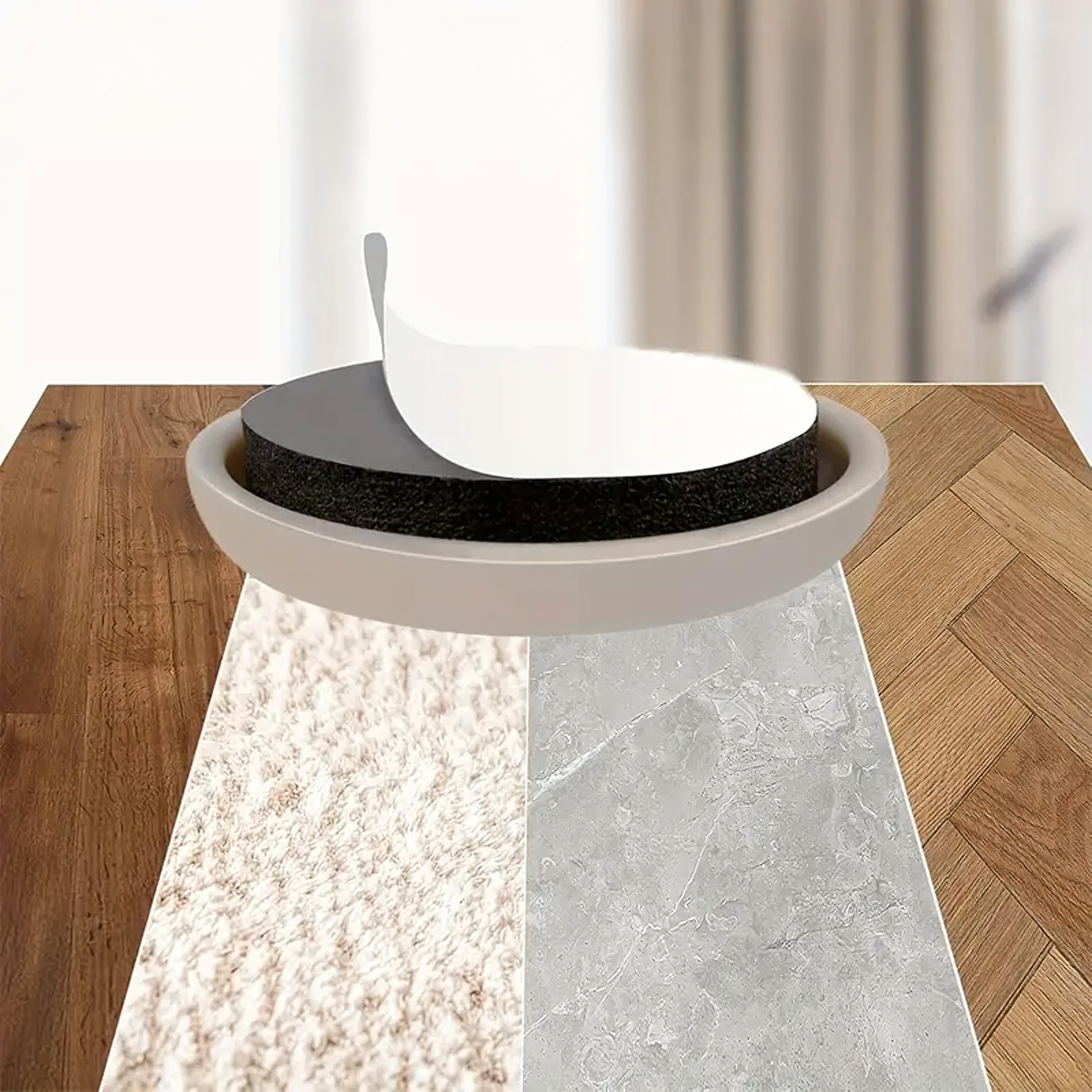 Podkładki Ślizgacze Okrągłe do Przesuwania Mebli Samoprzylepne 4,2 cm 8szt - obrazek 5