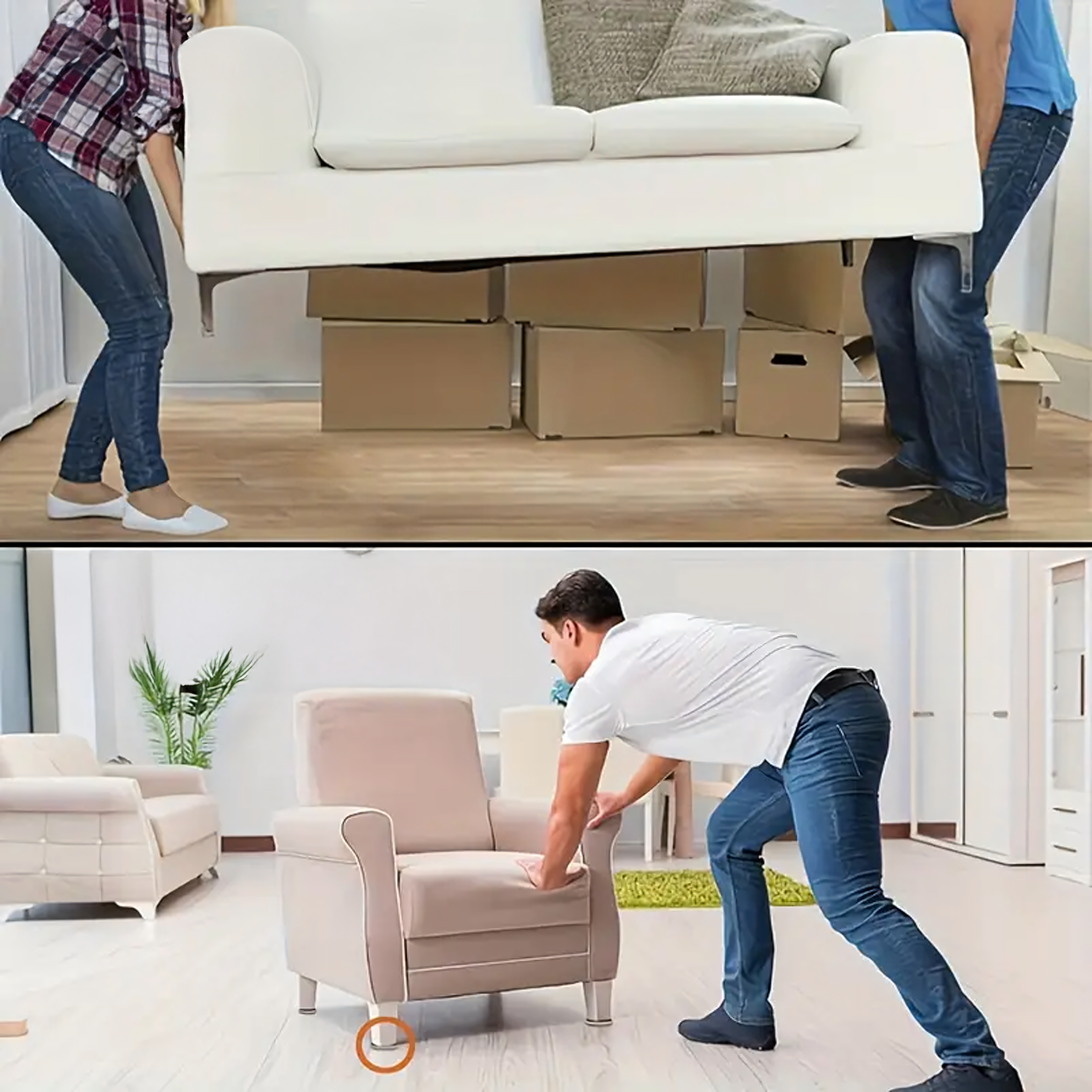 Podkładki Ślizgacze Okrągłe do Przesuwania Mebli Samoprzylepne 4,2 cm 8szt - obrazek 6