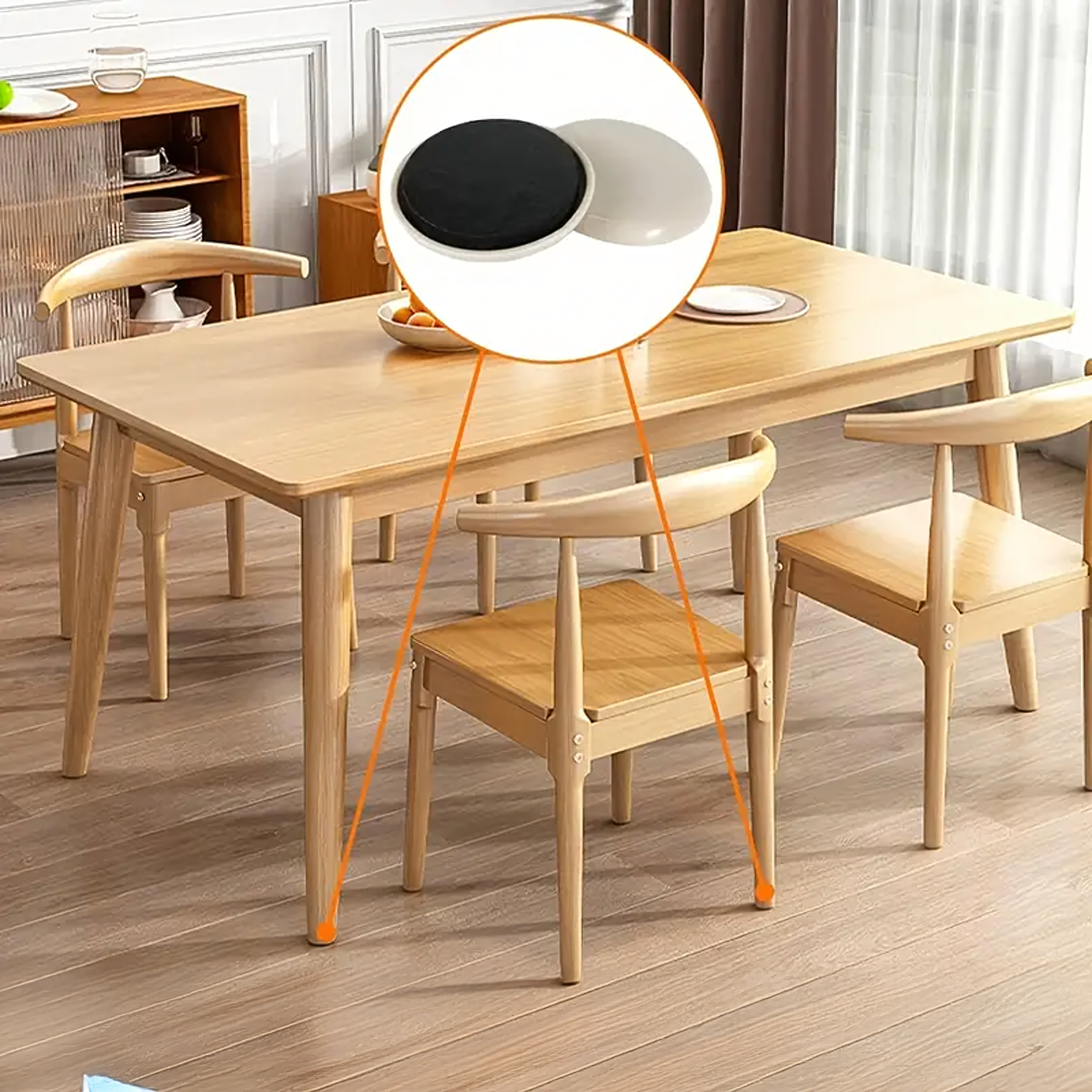 Podkładki Ślizgacze Okrągłe do Przesuwania Mebli Samoprzylepne 4,2 cm 8szt - obrazek 9