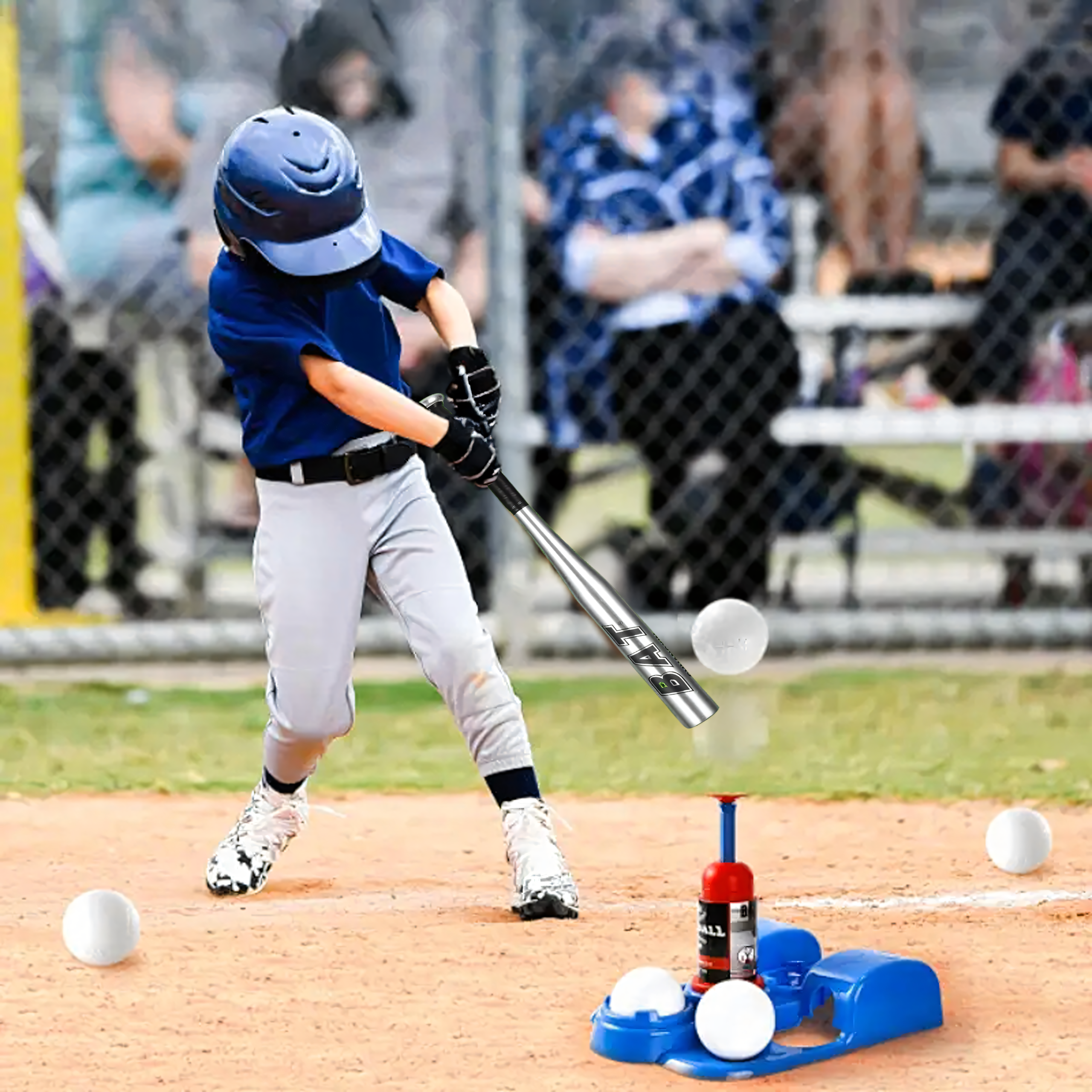 Kij Baseballowy Bejsbolowy Bat Aluminiowy 25" 64cm Mocny Treningowy Srebrny - obrazek 11