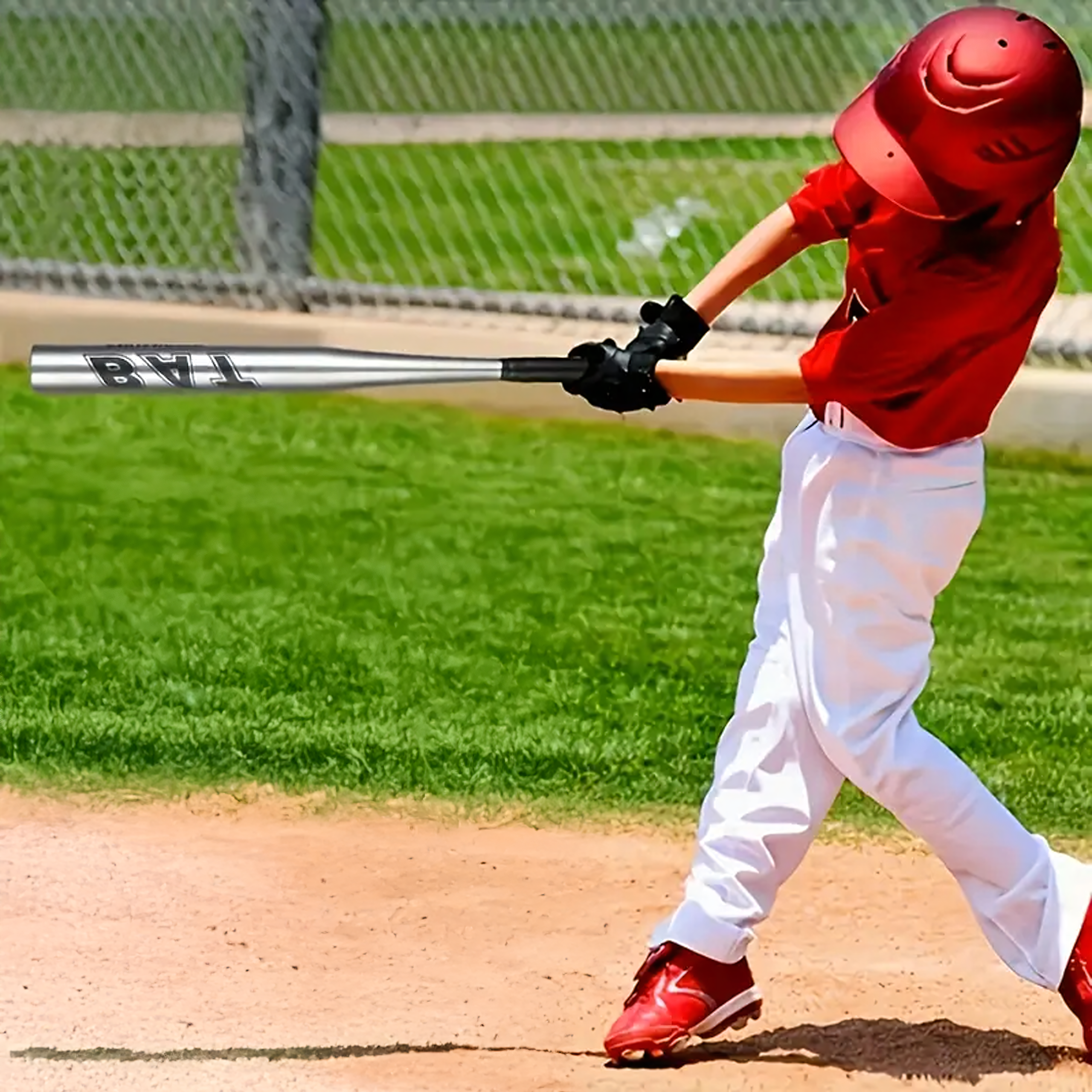 Kij Baseballowy Bejsbolowy Bat Aluminiowy 25" 64cm Treningowy Czerwony - obrazek 7