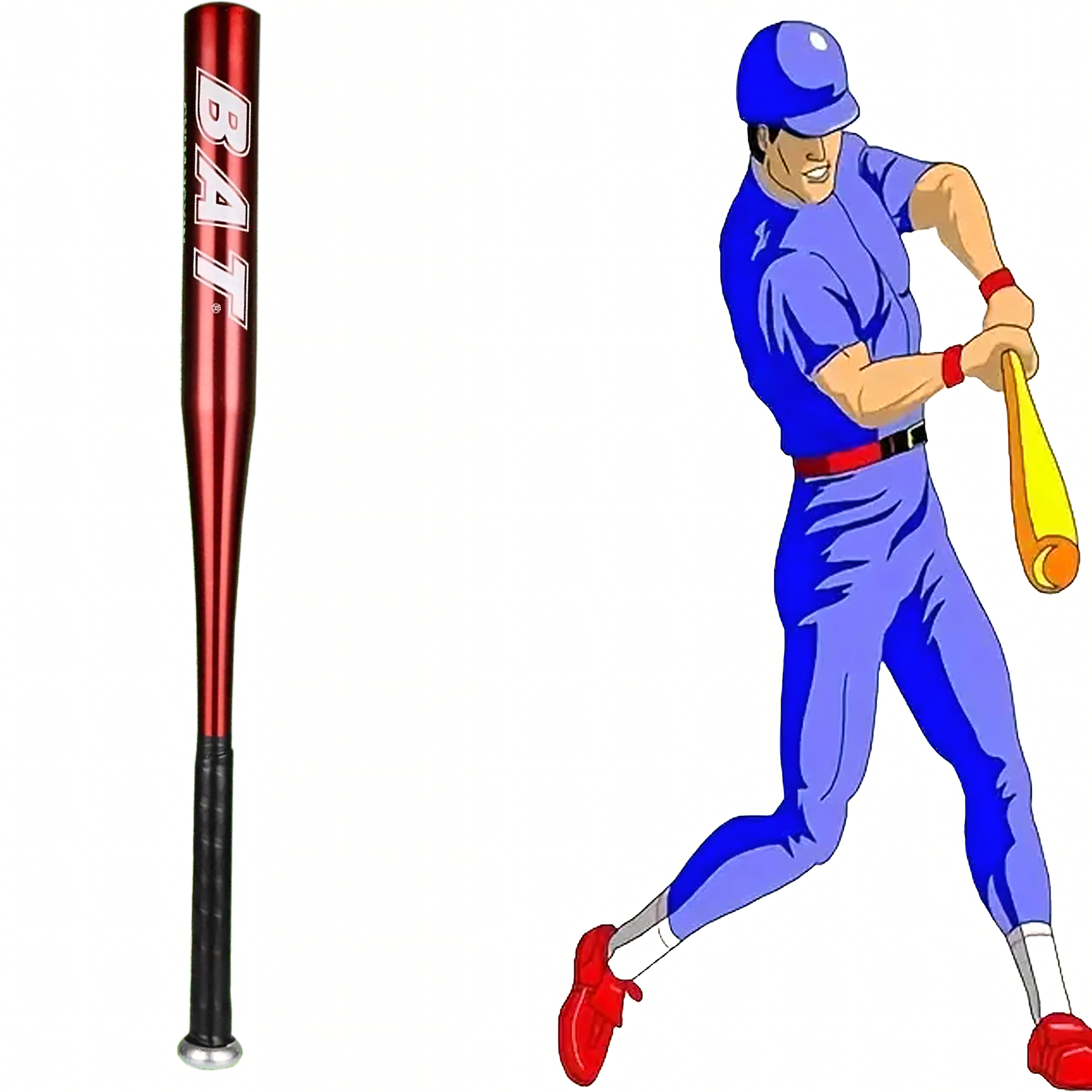 Kij Baseballowy Bejsbolowy Bat Aluminiowy 25" 64cm Treningowy Czerwony - obrazek 10