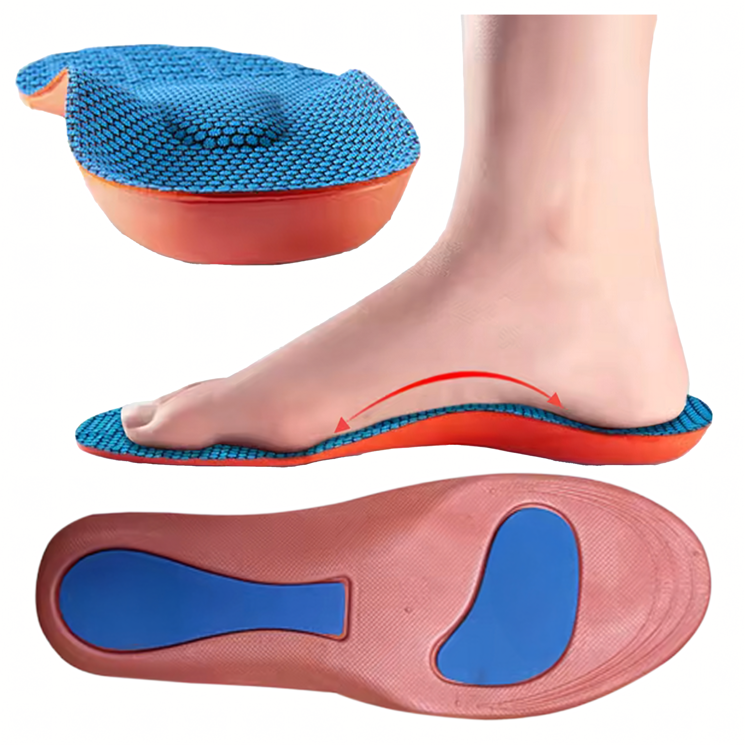 Sportowe Wkładki do Butów Amortyzujące Ortopedyczne z Pamięcią Kształtu 43-45 - obrazek 5