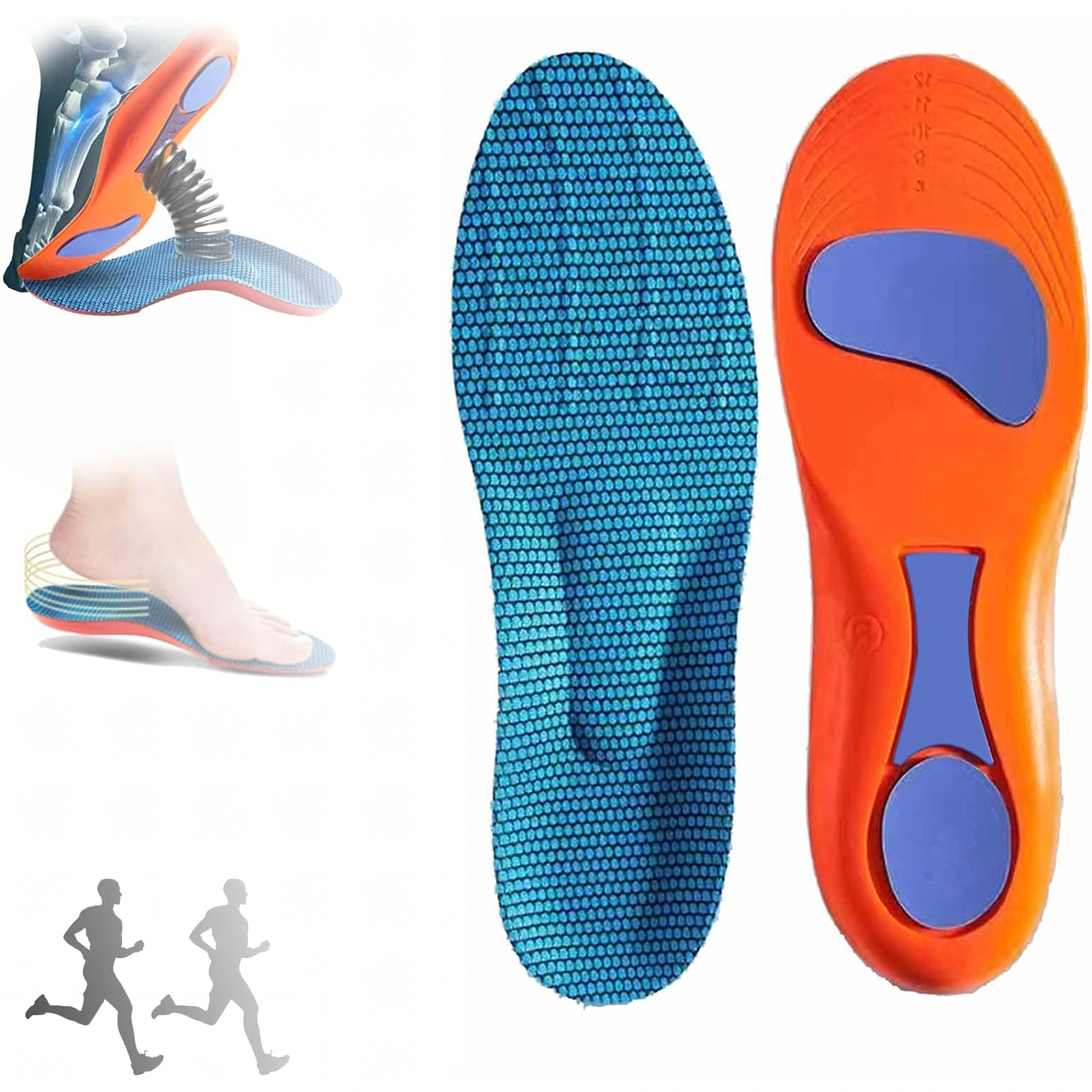 Sportowe Wkładki do Butów Amortyzujące Ortopedyczne z Pamięcią Kształtu 43-45 - obrazek 7