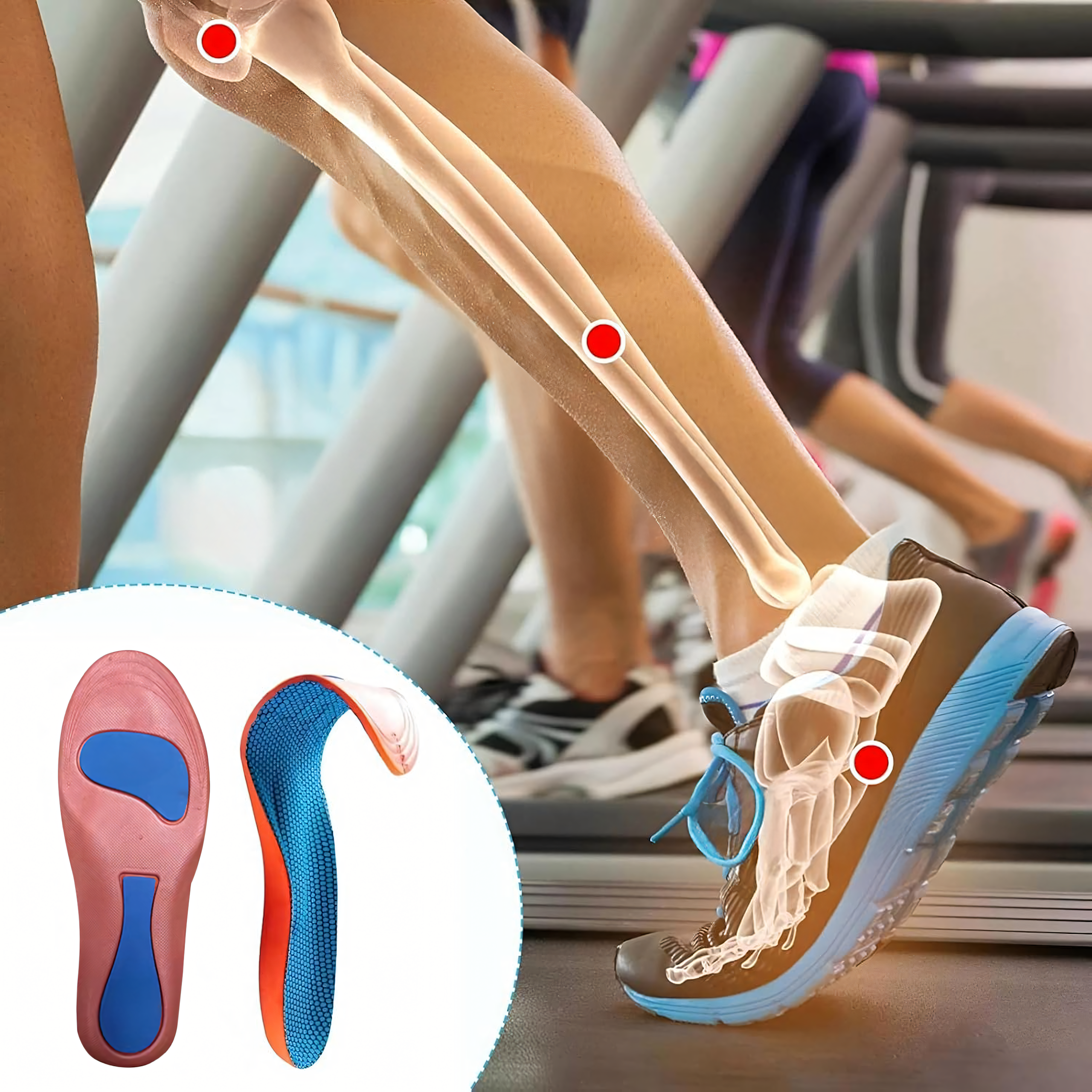 Sportowe Wkładki do Butów Amortyzujące Ortopedyczne z Pamięcią Kształtu 43-45 - obrazek 8