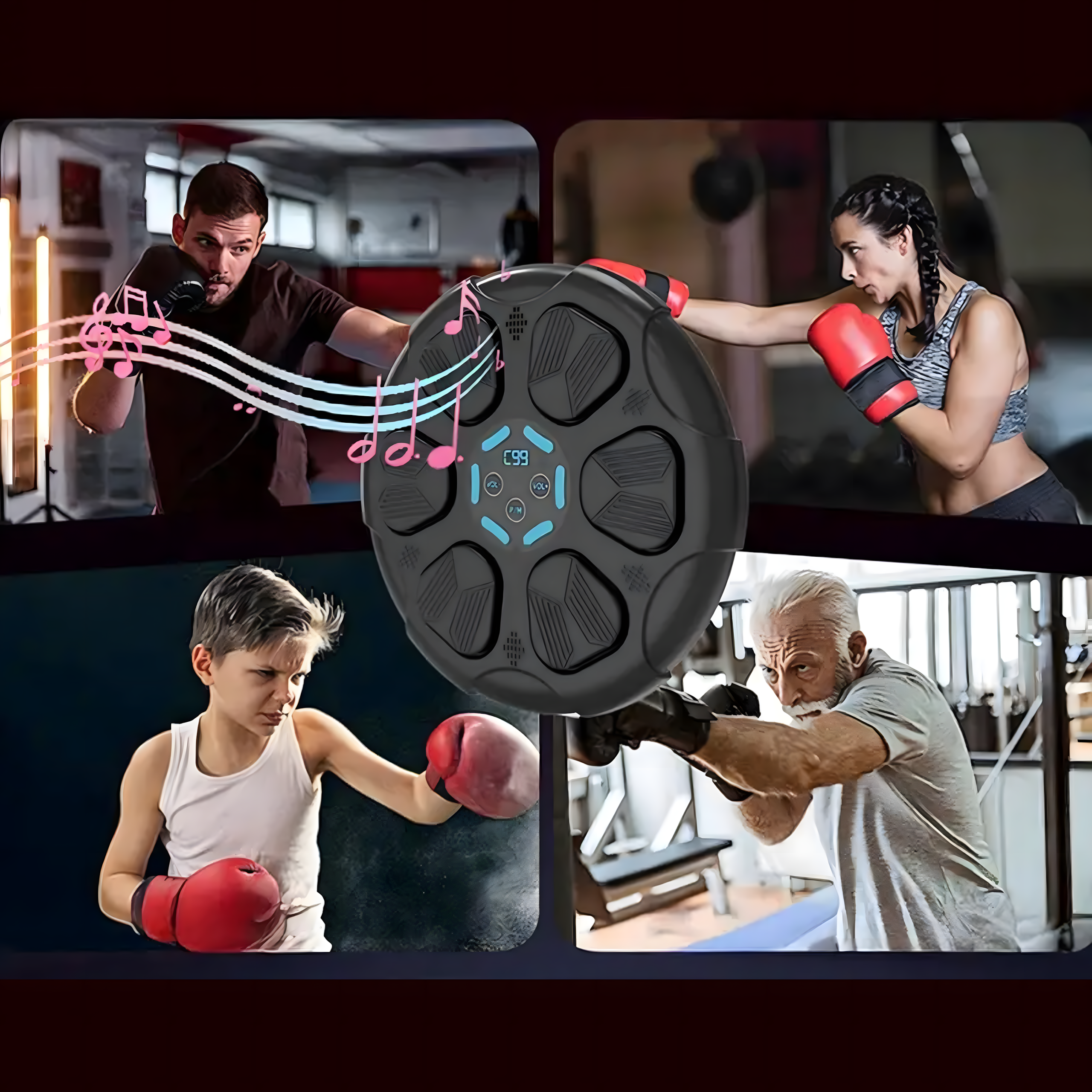Tarcza Bokserska Maszyna Interaktywna Treningowa do Boksu Bluetooth Muzyka - obrazek 4