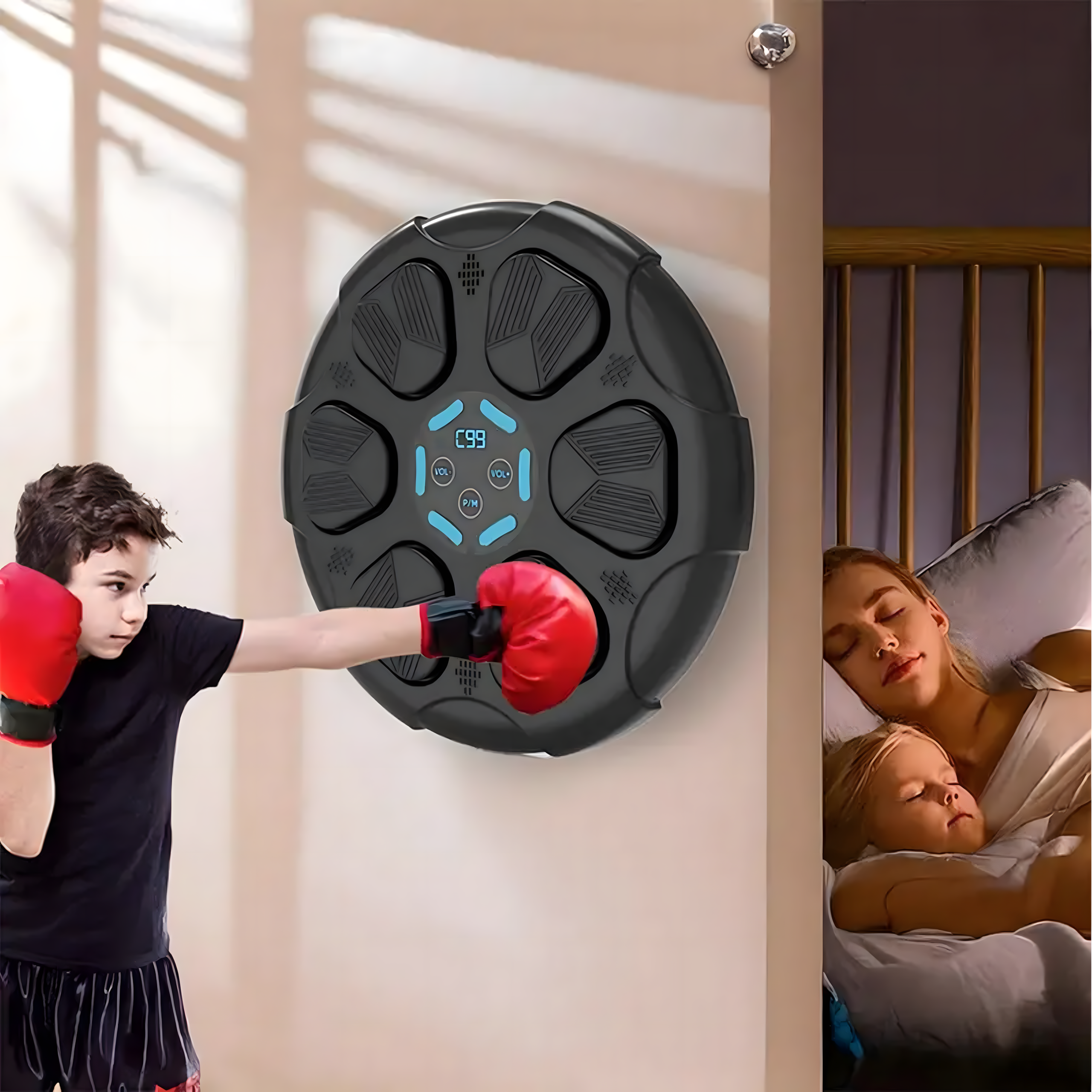 Tarcza Bokserska Maszyna Interaktywna Treningowa do Boksu Bluetooth Muzyka - obrazek 5