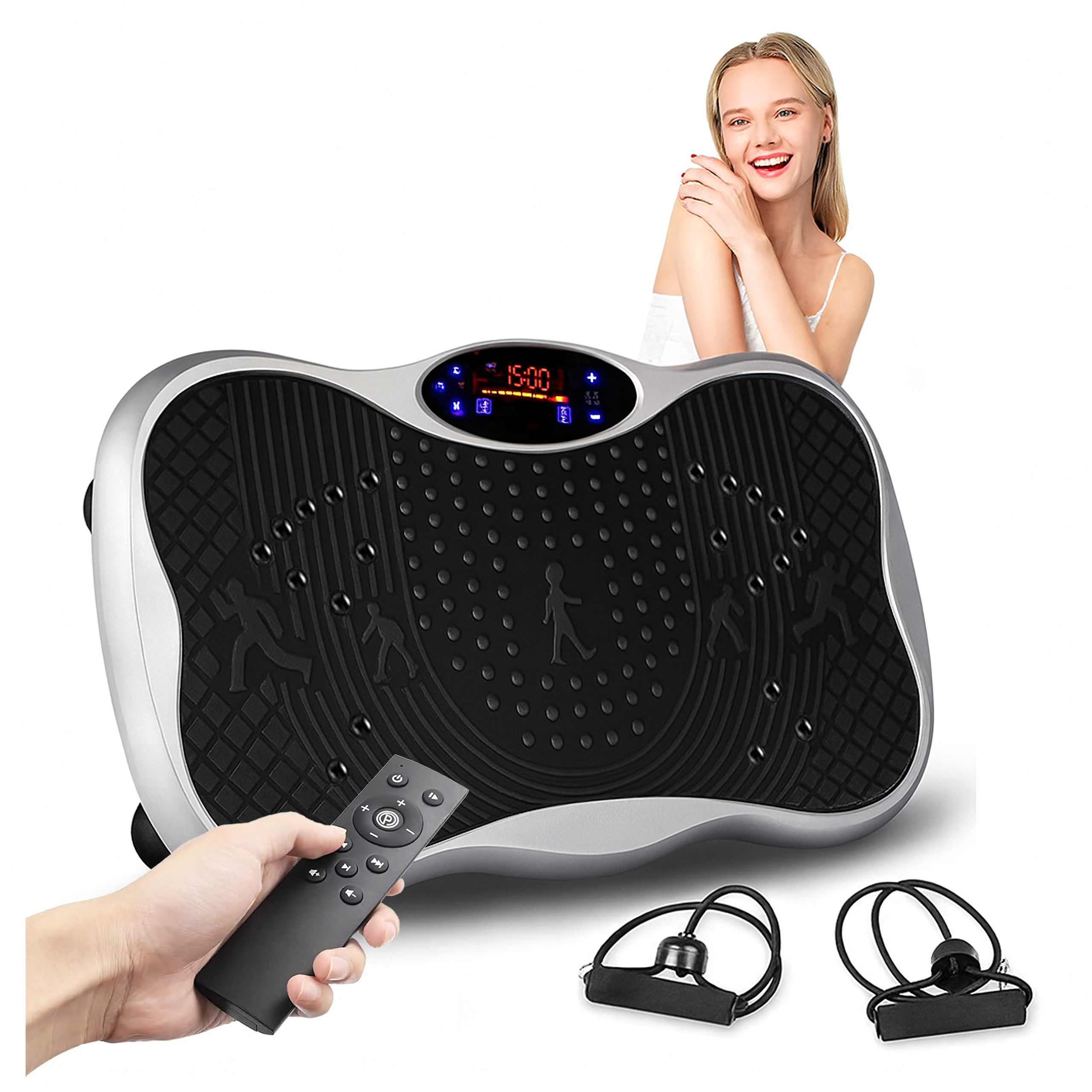 Platforma Wibracyjna Wibrująca Treningowa Masażer z Pilotem Linkami 150 kg - obrazek 3