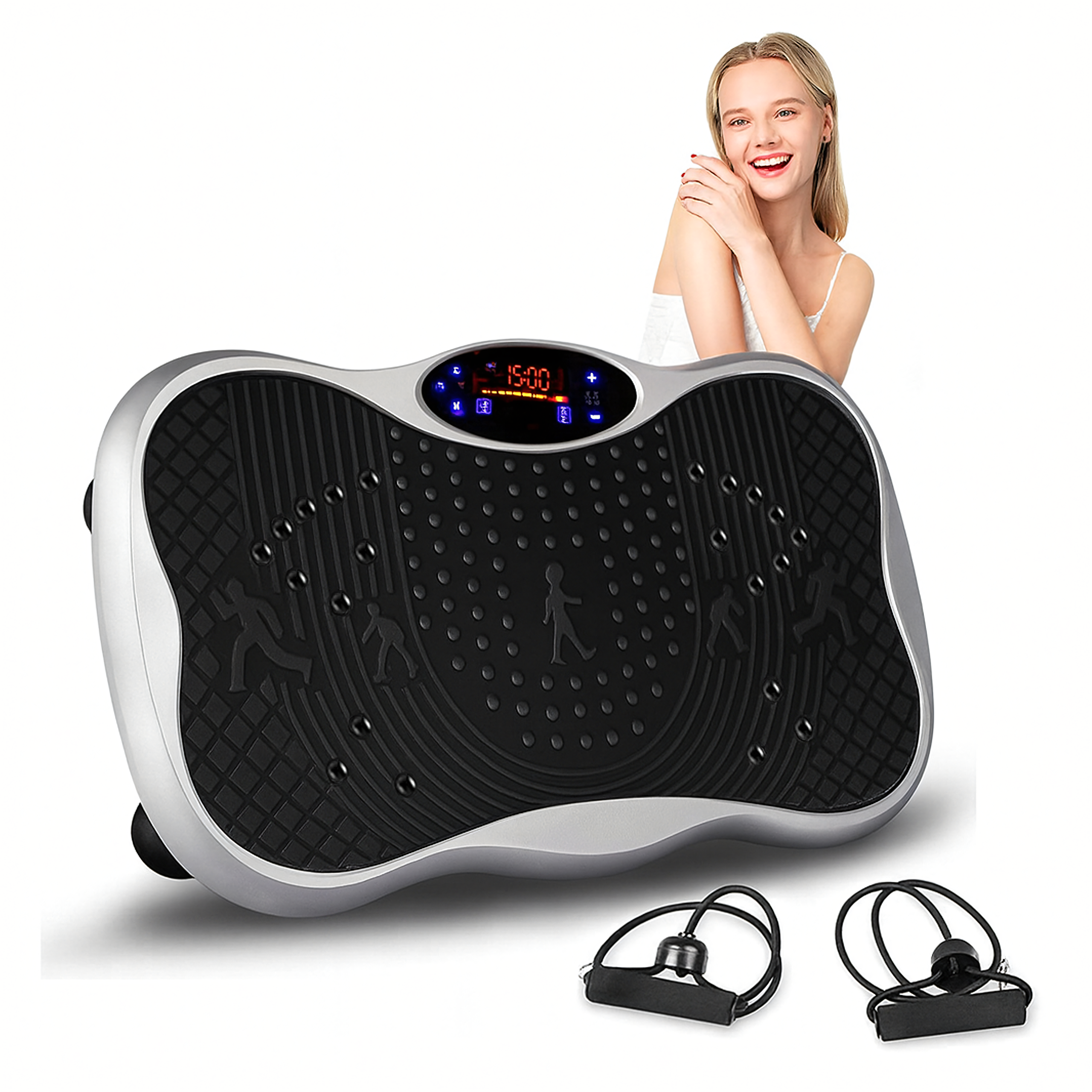 Platforma Wibracyjna Wibrująca Treningowa Masażer z Pilotem Linkami 150 kg - obrazek 4