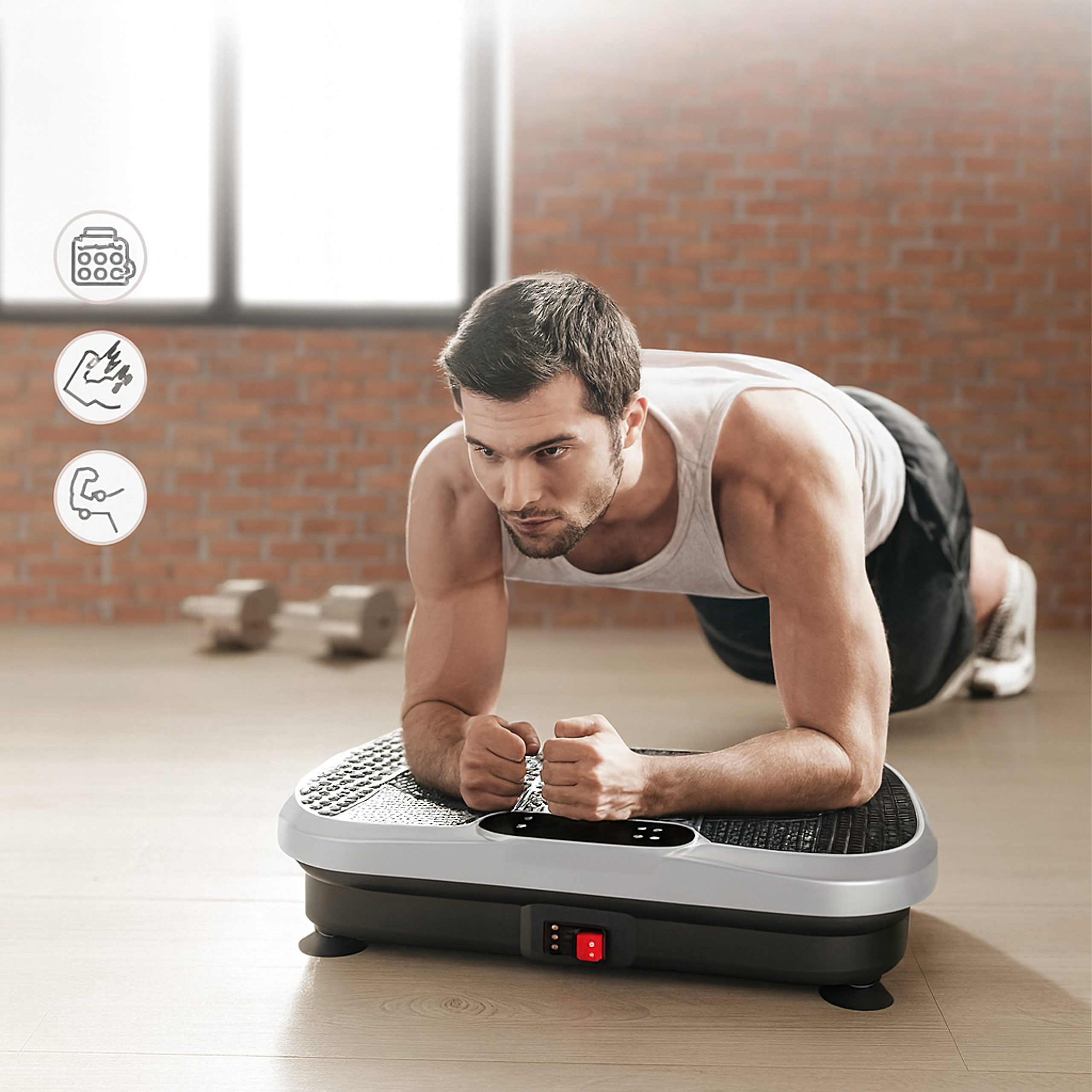 Platforma Wibracyjna Wibrująca Treningowa Masażer z Pilotem Linkami 150 kg - obrazek 10