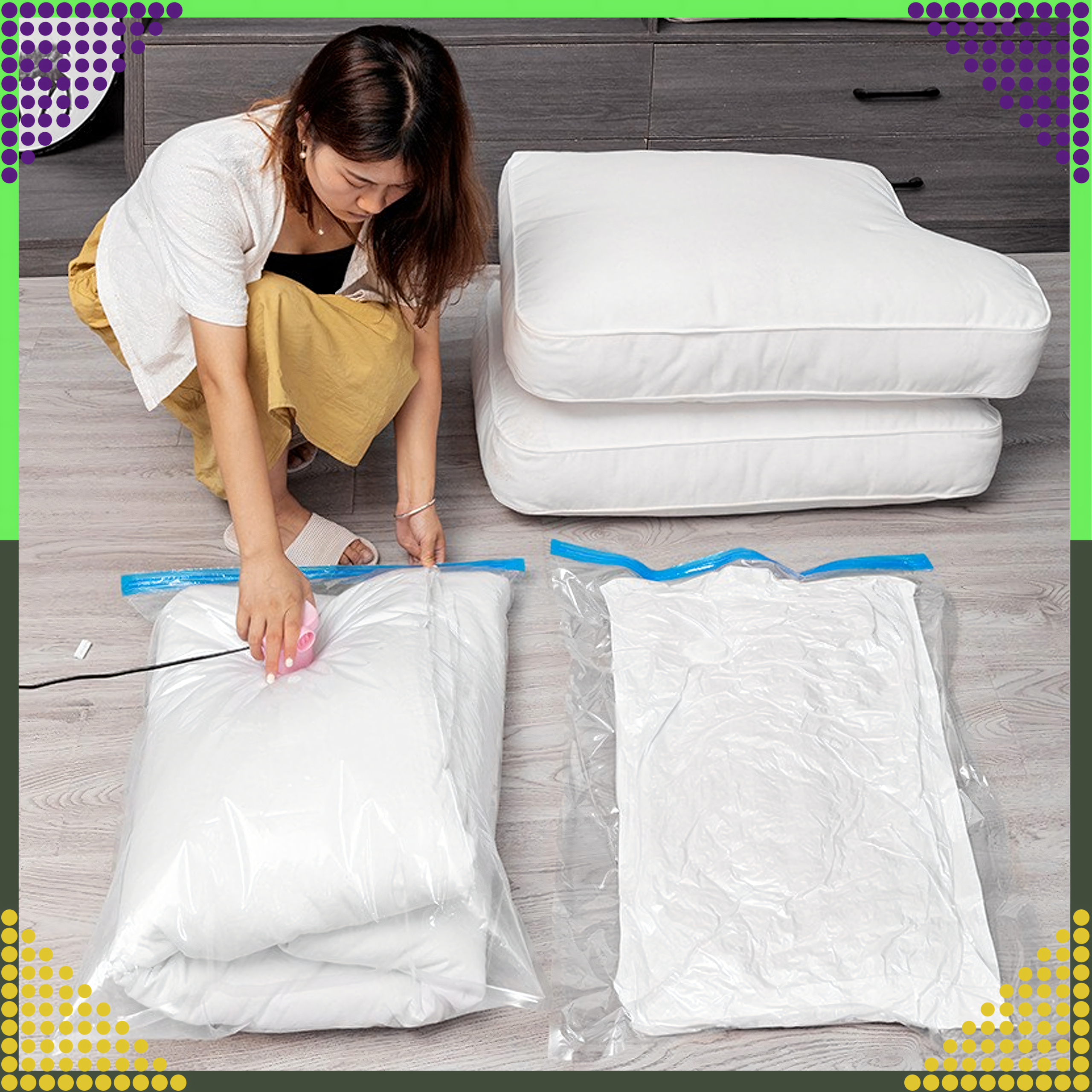 Worek Próżniowy na Ubrania Pościel do Pakowania Worki Próżniowe 50x70 cm - obrazek 7