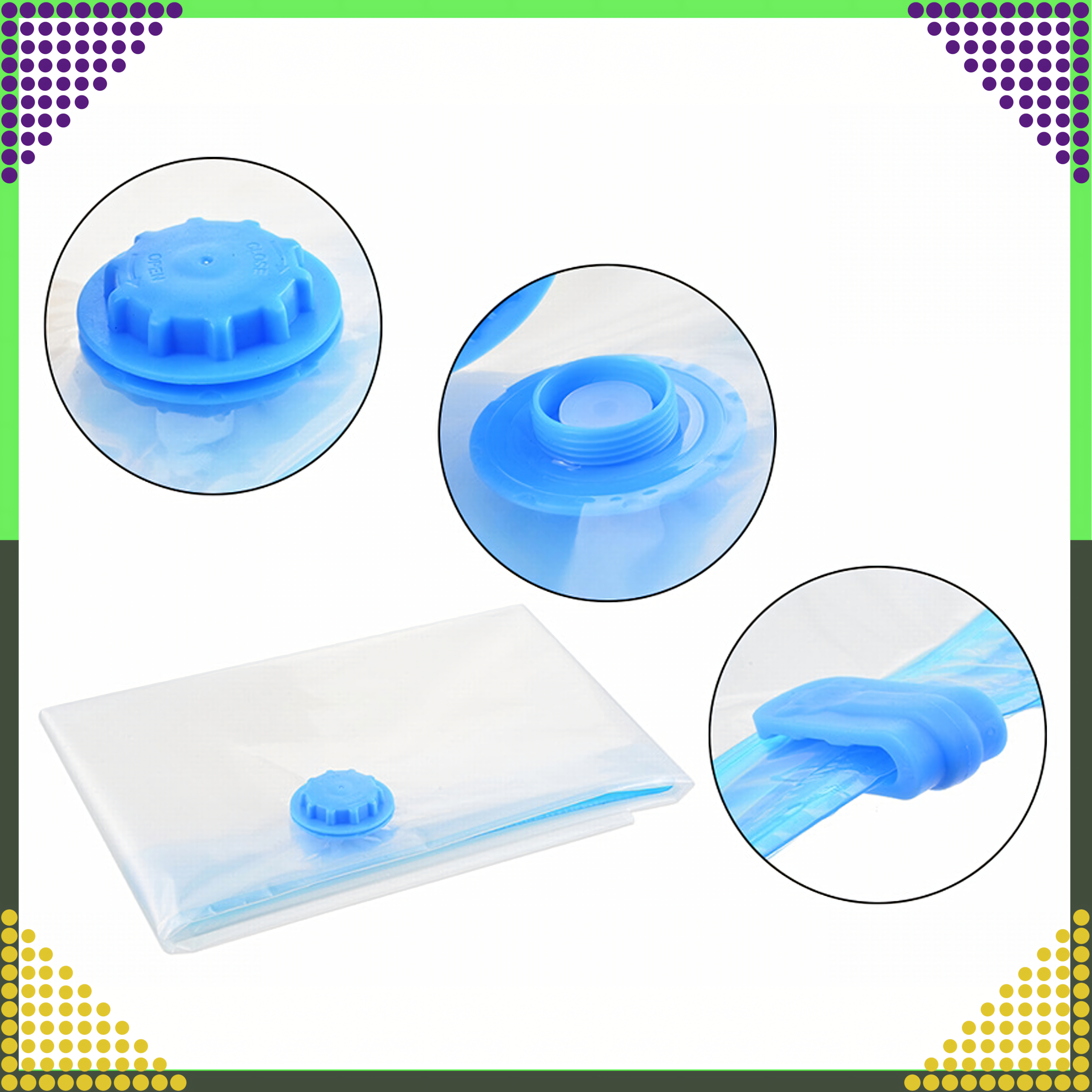 Worek Próżniowy na Ubrania Pościel do Pakowania Worki Próżniowe 80x100 cm - obrazek 8