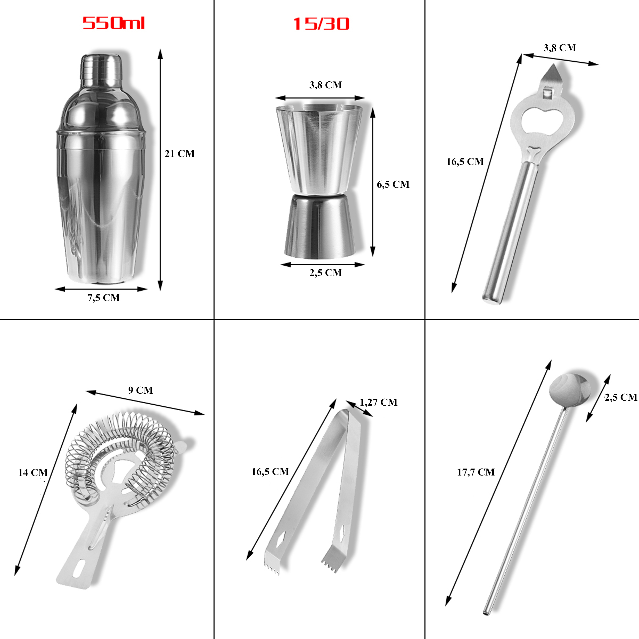 PROFESJONALNY ZESTAW BARMAŃSKI DO DRINKÓW SHAKER SZEJKER Z PODSTAWKĄ PREZENT - obrazek 4