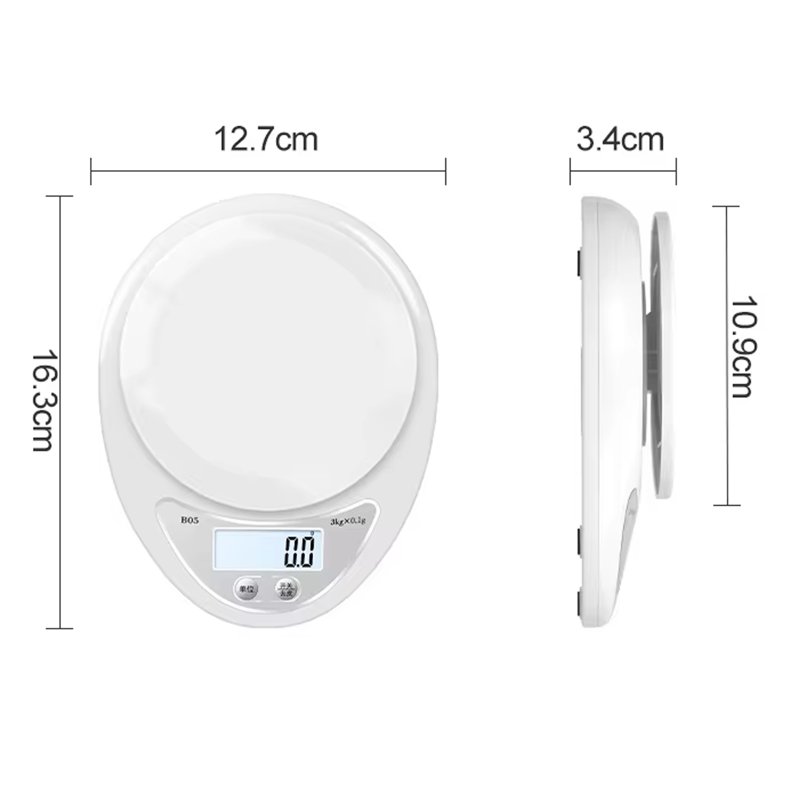 Elektroniczna Waga Kuchenna Precyzyjna LCD z Miską Tara 5g 5000g/0,1g - obrazek 10