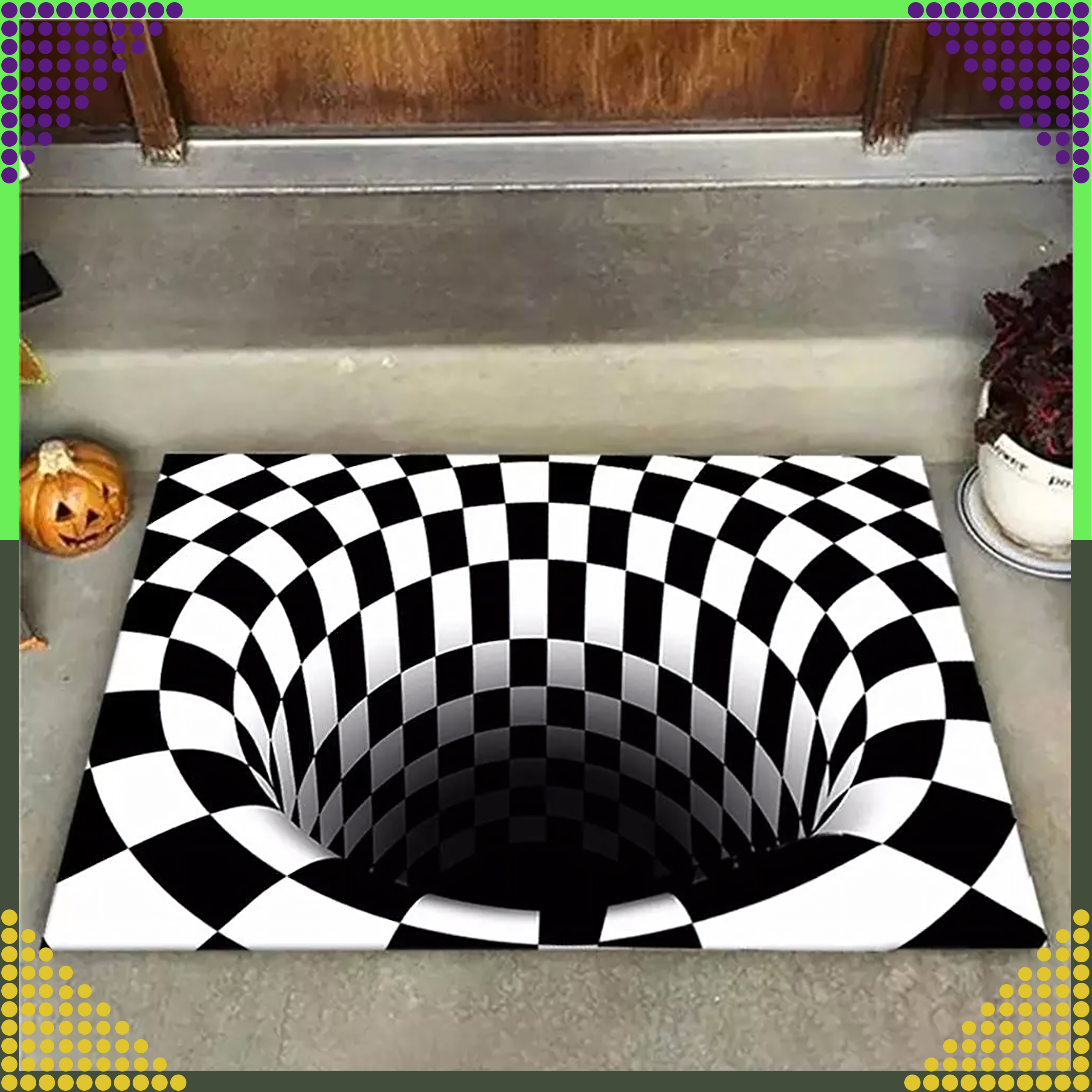 Chodnik Dywanik Mata Wycieraczka z Efektem 3D Iluzja Biała Dziura 60x40cm - obrazek 6