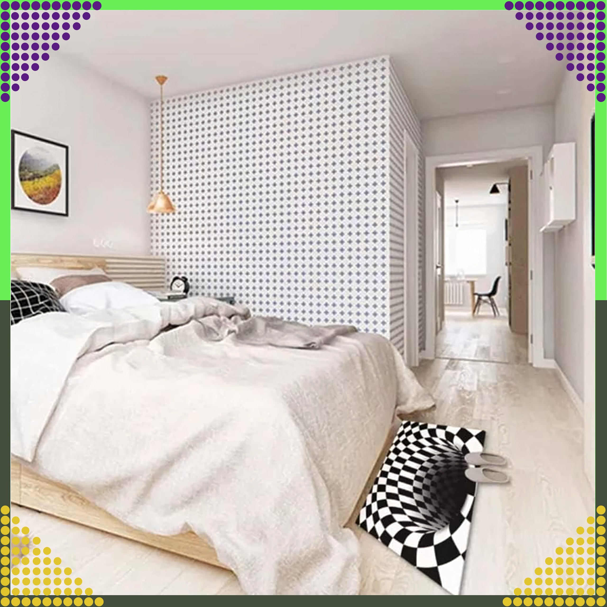 Chodnik Dywanik Mata Wycieraczka z Efektem 3D Iluzja Biała Dziura 60x40cm - obrazek 11