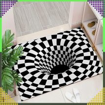 Chodnik Dywanik Mata Wycieraczka z Efektem 3D Iluzja Biała Dziura 60×90 CM